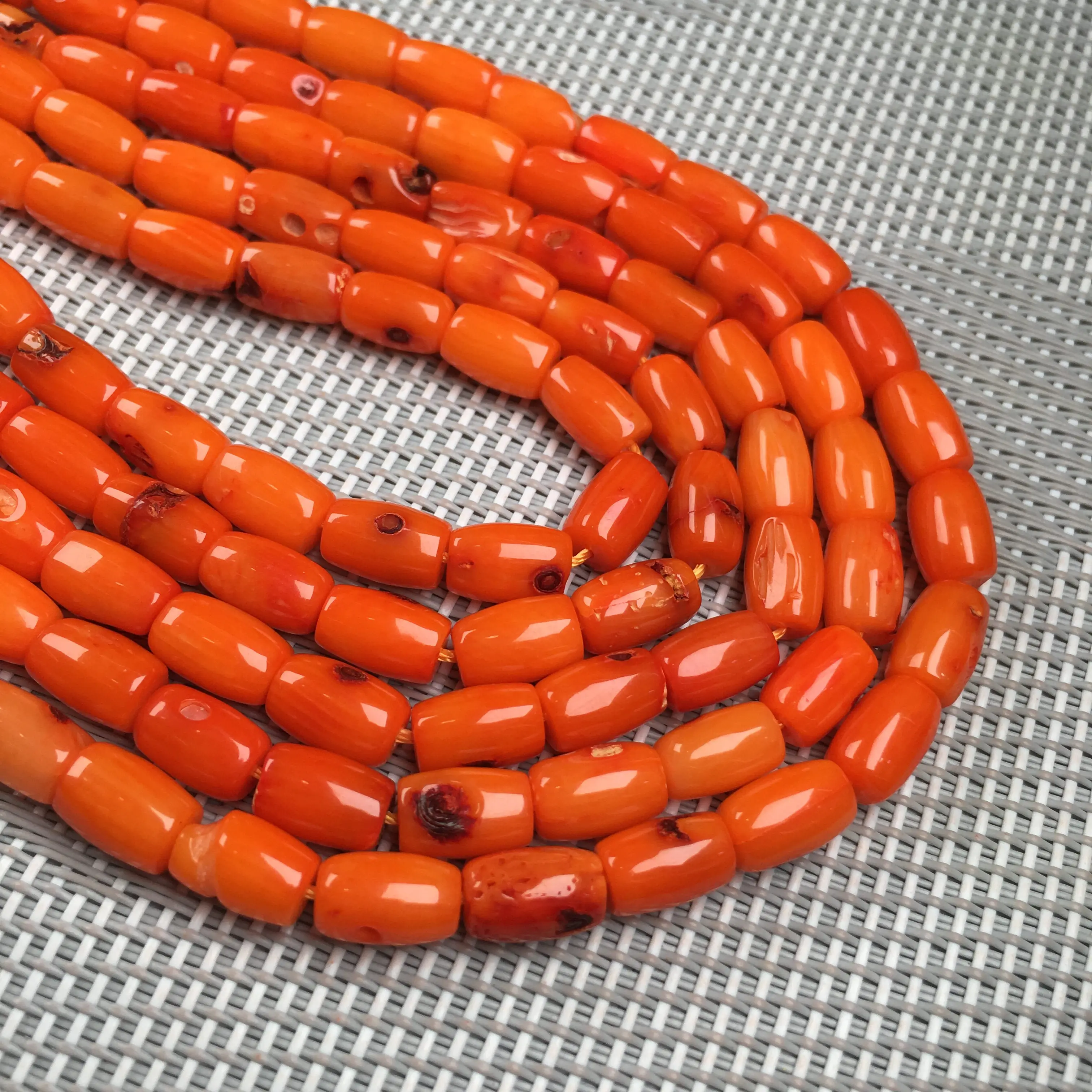 

Natural Stone Coral Beads Columnar Shape Loose Isolation Beads For Jewelry Making DIY Accessories Fit Bracelet Necklace 6x9mm
