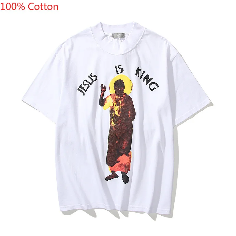

2021 Kanye West Streetwear Oversized T Shirts Men Fashionable Short Sleeve Loose Hip Hop Tshirt Male Harajuku Cotton Tees