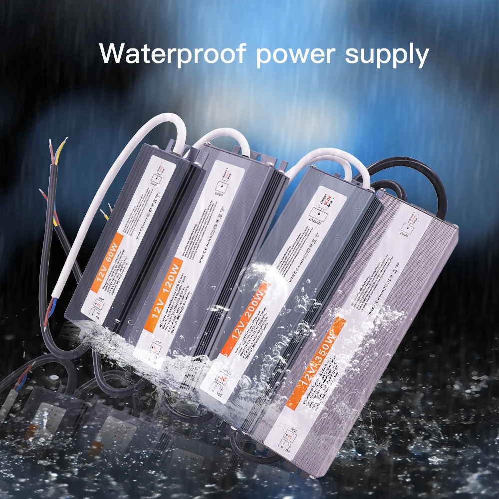LED Strip Power Supply Waterproof DC 12V 24V 60W 100W 150W 200W 300W 400W 500W Transformer LED Driver Power Adapter