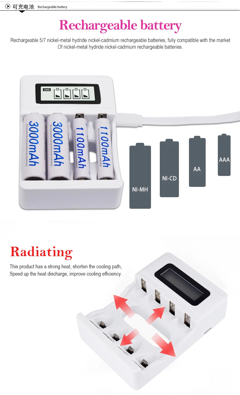 PALO 8 шт. AA батарея 3000mAh 1,2 V Ni-MH AA Аккумуляторы для камеры светодиодный светильник игрушки MP3 mp4 батареи для микрофона