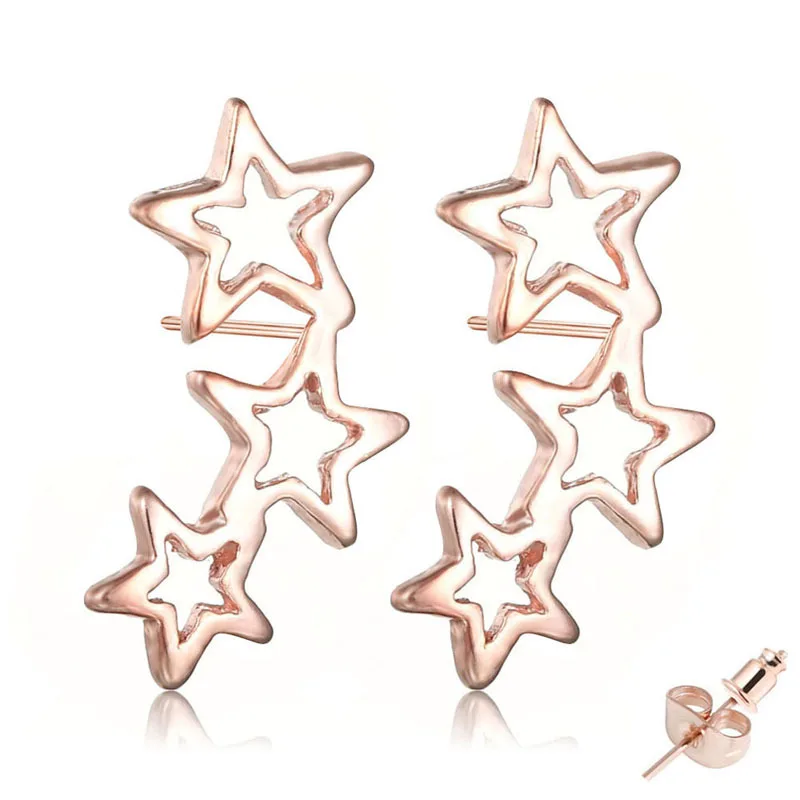 FN bowknot stud earrings Jewelry with gold star crystal for Women 2019 pearl geometric jewelry ol style party | Украшения и