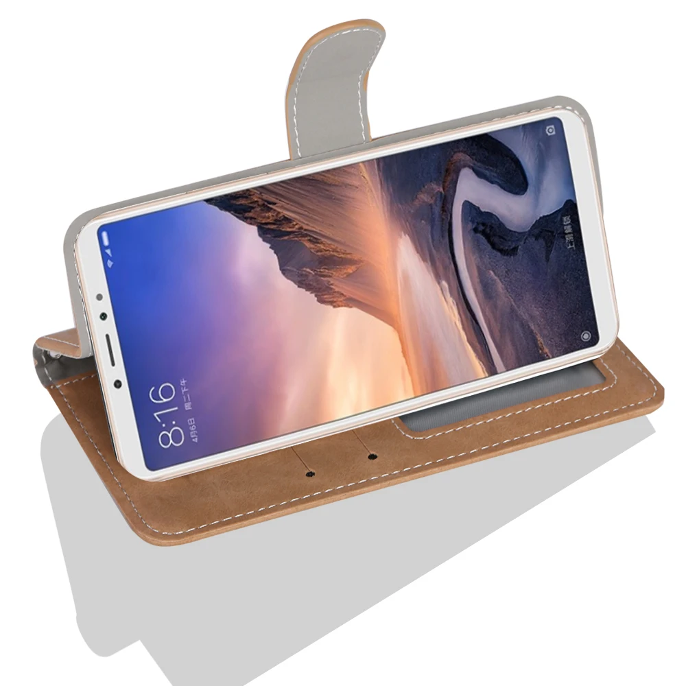 Роскошный винтажный Чехол для Xiaomi Mi Max 2 3 Mix 4 кожаный флип-кошелек с подставкой