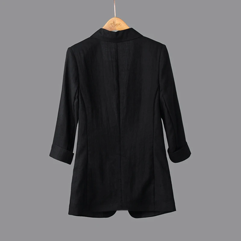 Blazer Jacket Female 2019 Linen Basic Coat Plus size Large Suit Women Outwear Spring Casacos Femininos Lady OL Work Clothes 7XL | Женская