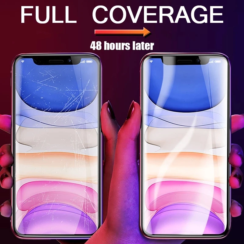 Защитная пленка для iPhone 11 12 Pro Max XS XR 7 8 6s Plus SE Гидрогелевая экрана Mini Max|Защитные