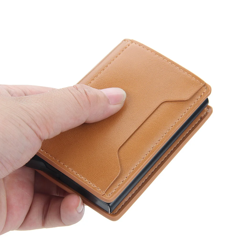 

Визитница с Rfid-защитой для кредитных карт, Мужская многофункциональная сумка из алюминиевого сплава для пикапа, мини тонкий кошелек, кошеле...