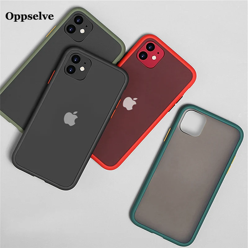 Матовый чехол Oppselve для iPhone 11 Pro Max защитный контрастных цветов X XS MAX XR 8 7 Plus