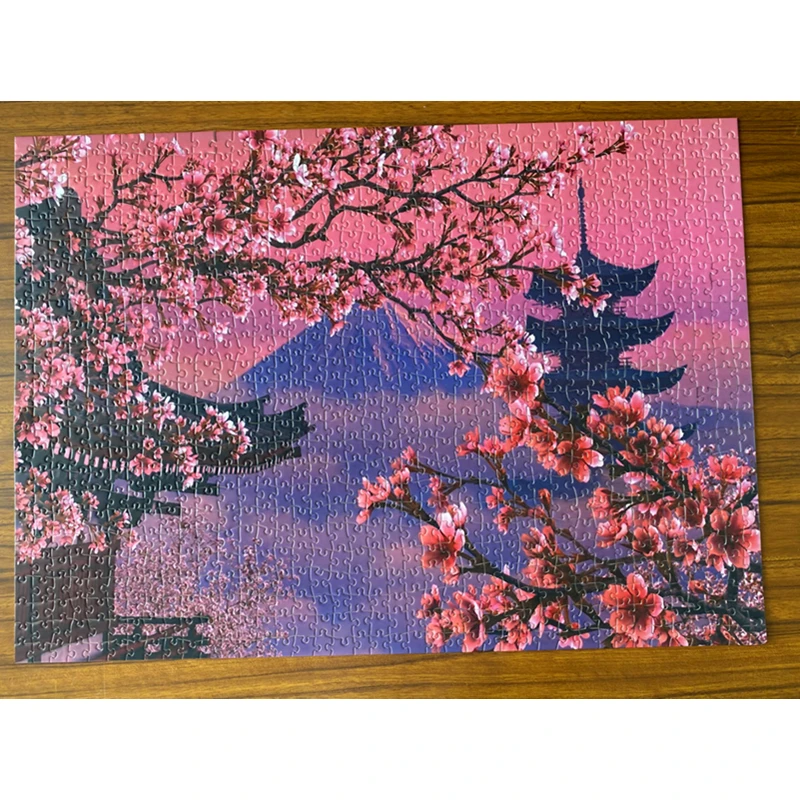 Пазл развивающий из 1000 деталей для взрослых и детей пейзаж Fuji Sakura Cherry Blossom|Пазлы| |
