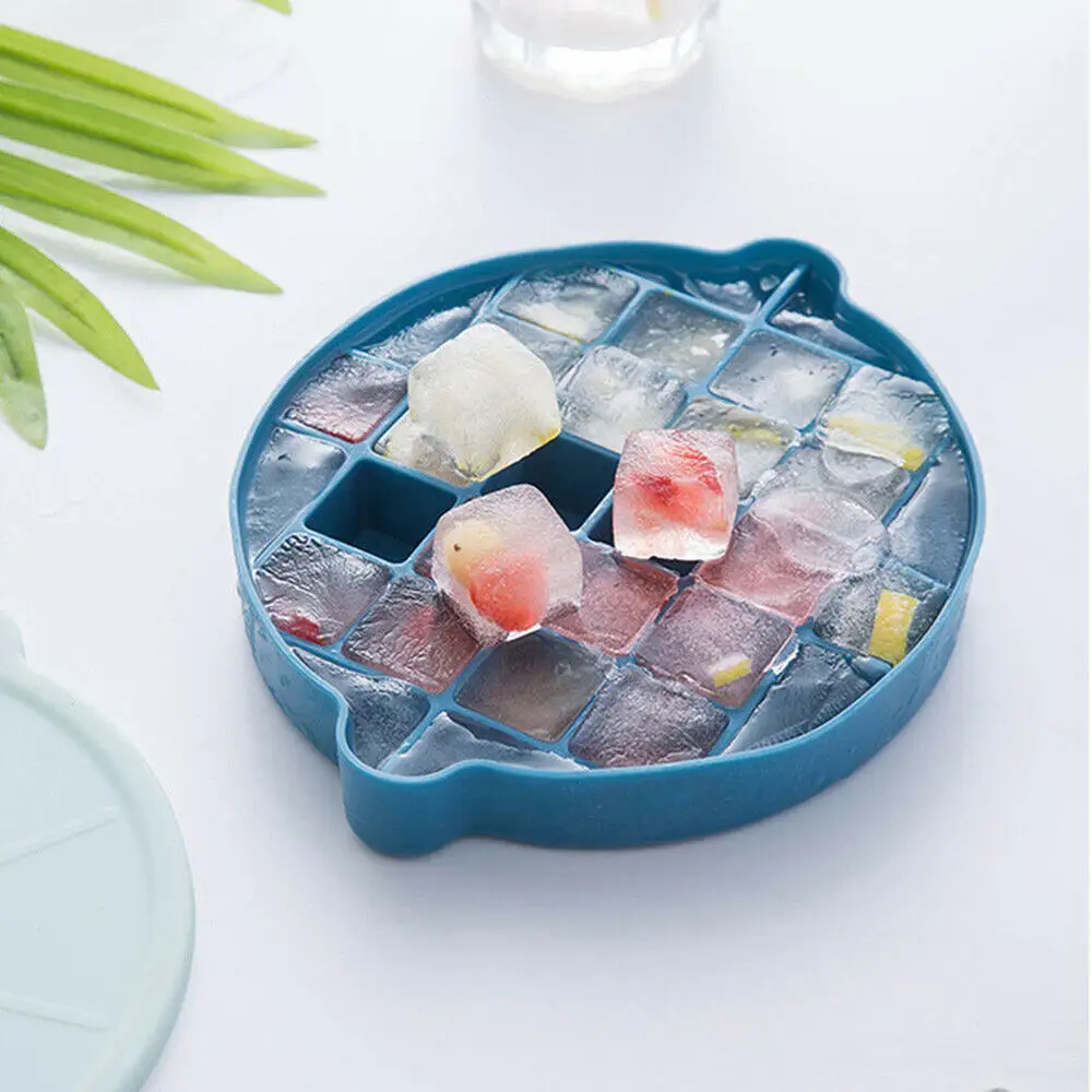 Высококачественная форма для льда решетки с крышкой Силиконовый поднос кухонные