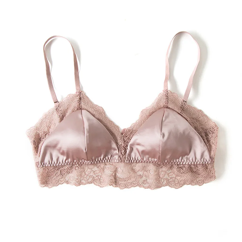 Бюстгальтер Бесшовный из натурального шелка Размеры S M L XL|bra strap|bra cheapbra cup size pictures |