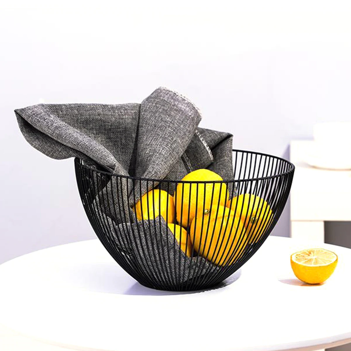 

Faroot Fruit Basket Household Iron Fruit Bowl Storage Box Drain Basket Food Display Stand Fruit Vegetable Storage Basket