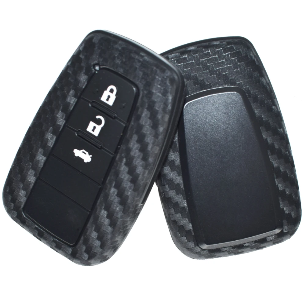 Стильный автомобильный смарт-чехол для ключа из углеродного волокна чехол Toyota