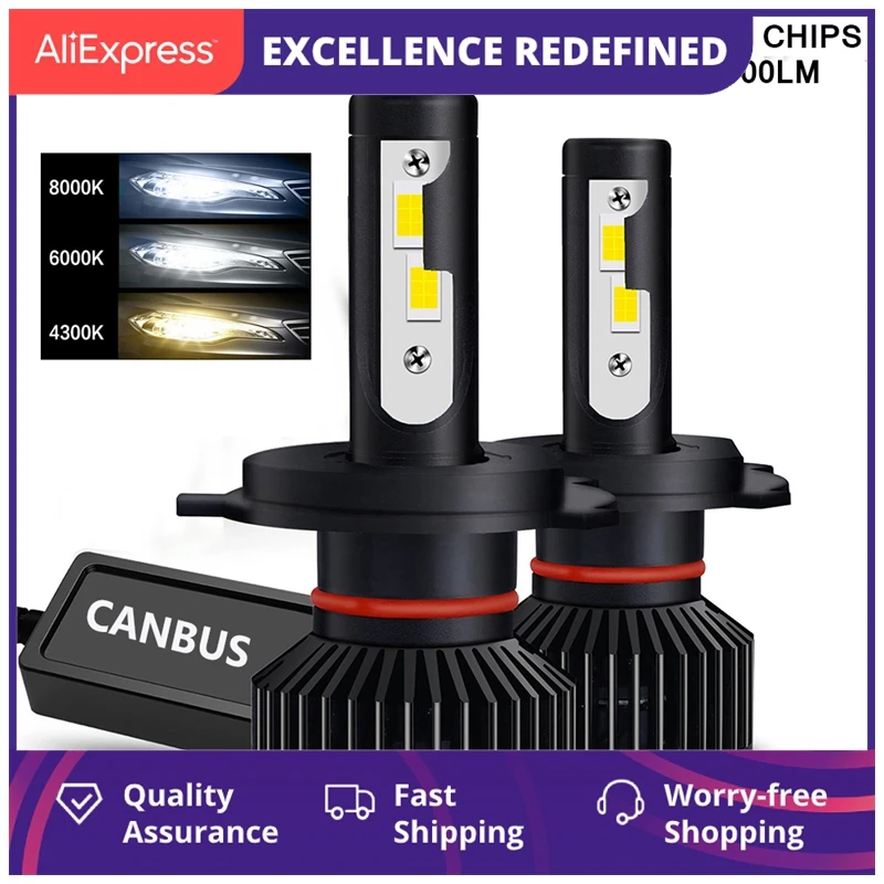 

H4 Led H7 Led Canbus 26000lm High Power Headlight H1 H3 H8 H9 H11 9005 9006 Hb3 9004 9007 H13 9012 Led Bulb Turbo Lamp For Car