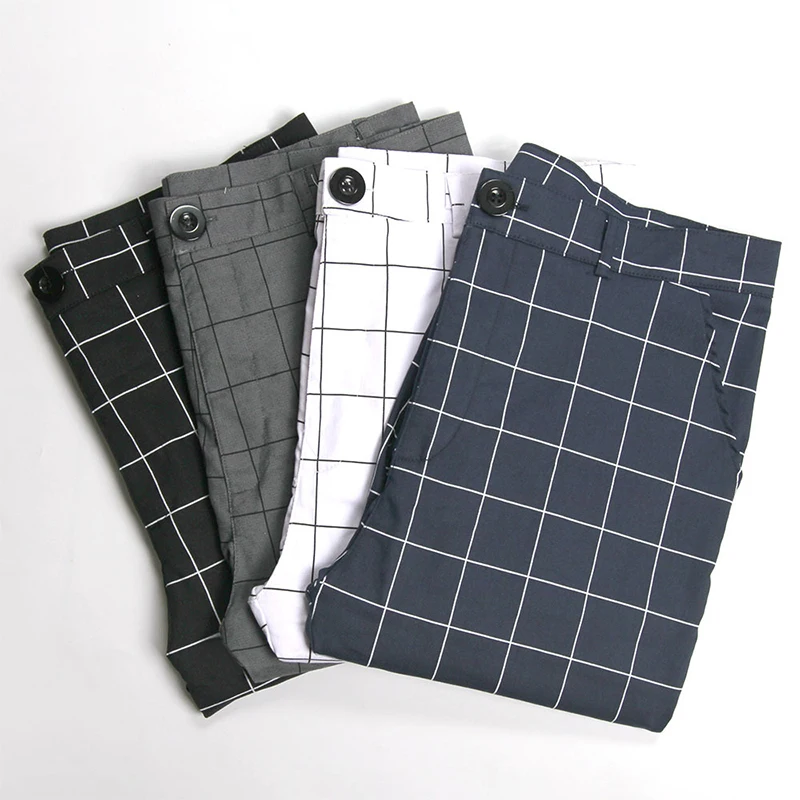 

Plaid Men Pants Skinny Pants Men's Clothing Pantalon Trousers Pencil Pants Men's Ropa Hombre Streetwear Men Smart Casual Pants