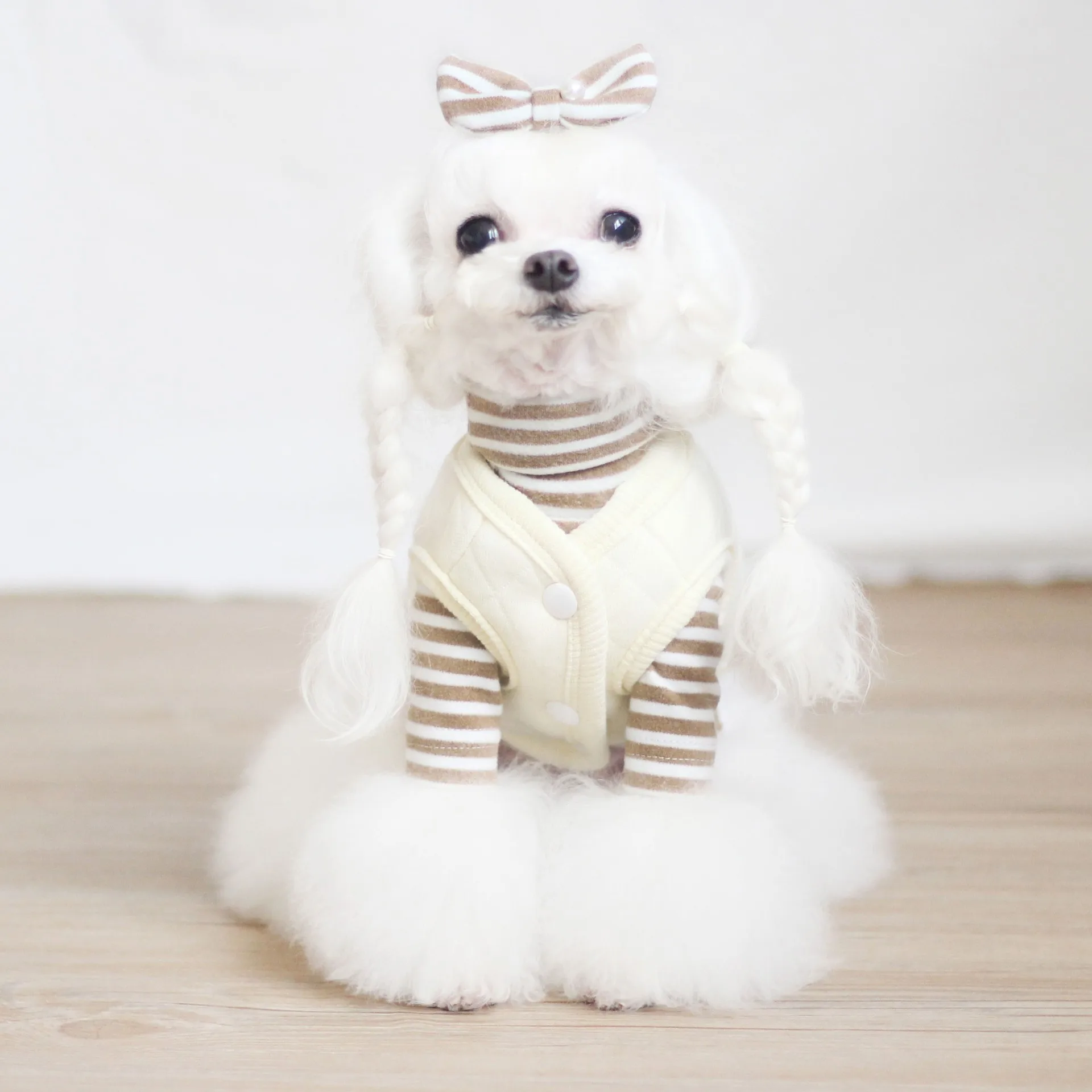 

Autumn And Winter 2021 Teddy Bear Embroidery Warm Thick Suede Vest Pomeranian Cat Small Dog Clothes