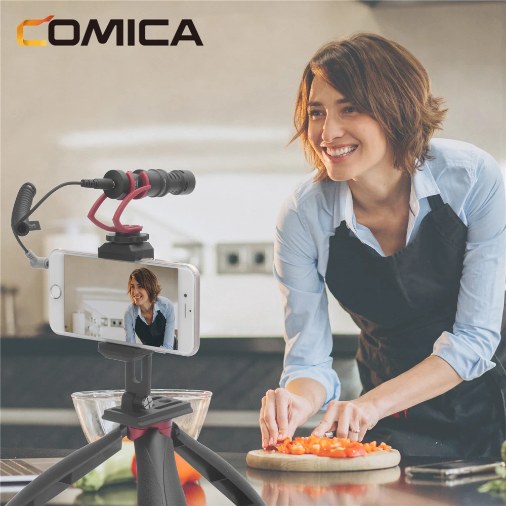 

COMICA Full Metal MINI Compact On-camera Cardioid Directional Shotgun Video Microphone with Shock-Mount for Camera Smartphone