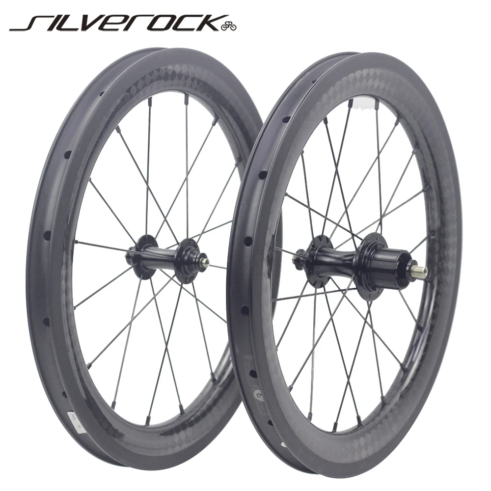 SILVEROCK Carbon Wheelset 5s 6s 7 Speed 16in 1 3/8" 349 for Brompton 3sixty Ultralight Folding Bike 16 Plus Wheel