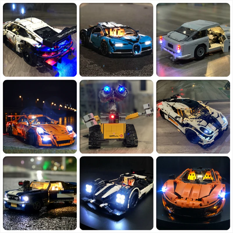Светодиодный светильник для 20086 20001 Bugatti Chiron 911 GTRS Ford Mustang совместимый LGSET Technic 42083