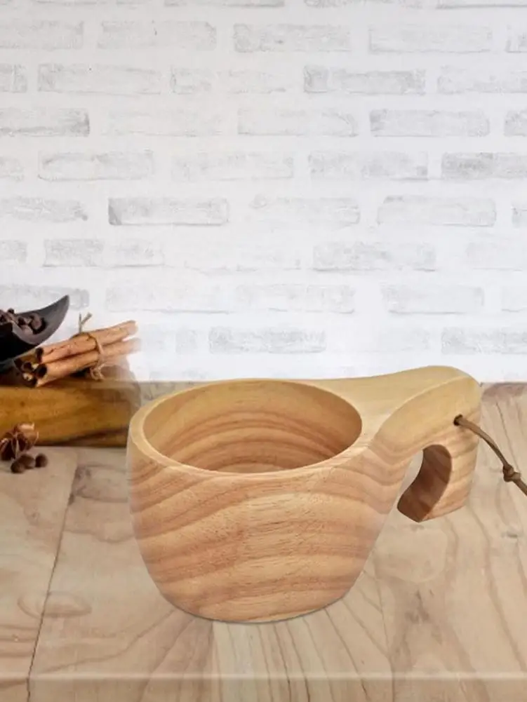 Портативная деревянная кофейная чашка Kuksa для кемпинга с рукояткой 260 мл легкая