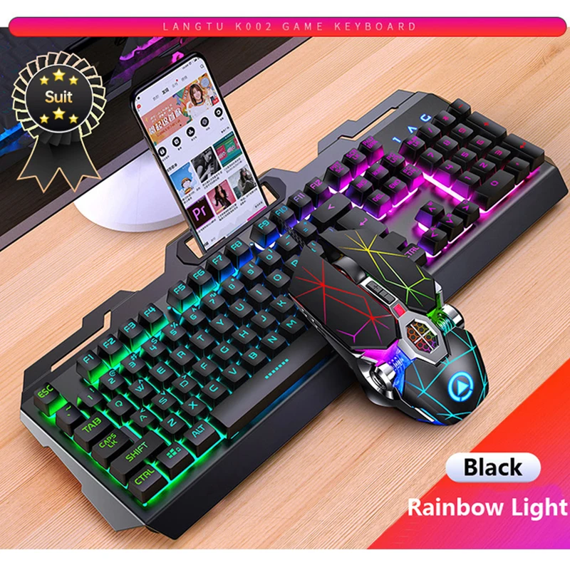 Игровая Проводная Механическая клавиатура с подсветкой светодиодный бесшумный