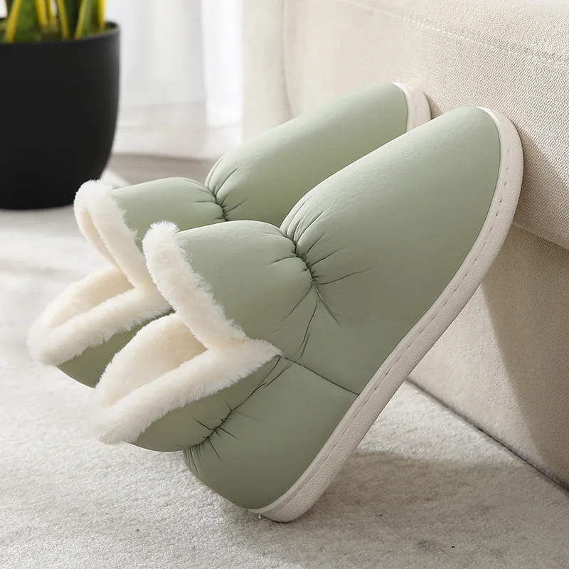 

Winter House Fur Slippers Warm Cotton Cute Lovely Indoor Bedroom Women Shoes Men Ladies Lovers Furry Slides Memory Foam Non-Slip