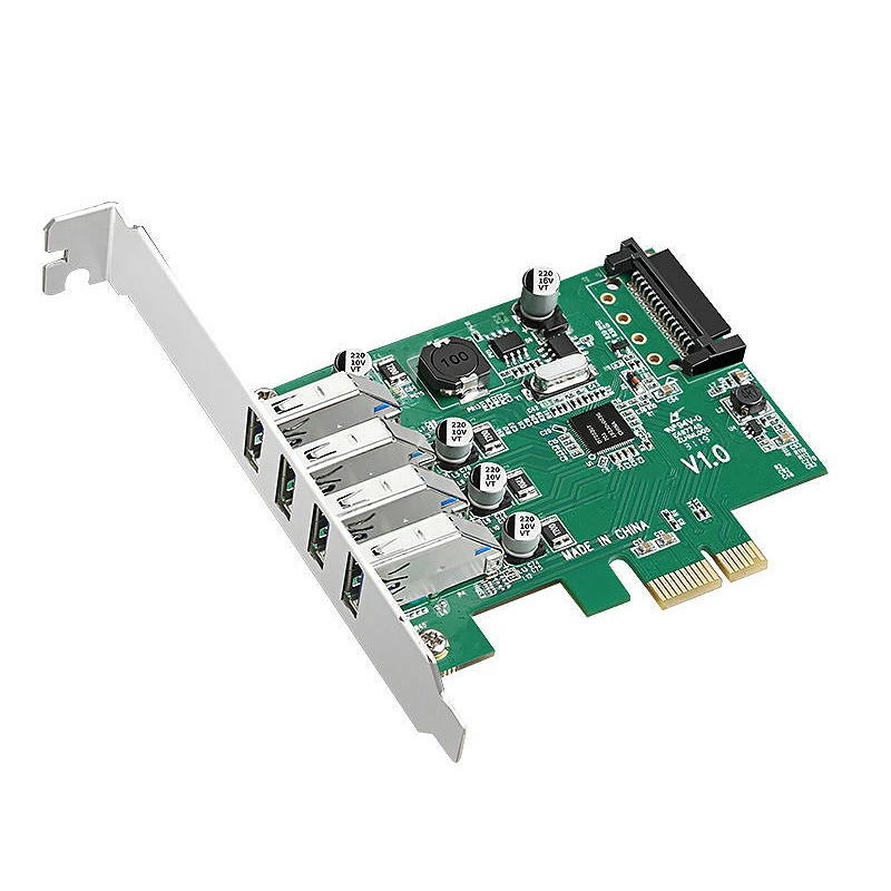 

PCIE Expansion Card PCI-E to 4XUSB3.0 5Gbps Dual-Electric Four-Port NEC Chip Desktop USB Hub Expansion Card
