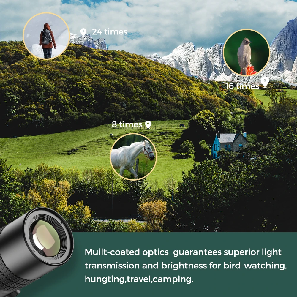 apexel 8 24x30 zoom telephoto lens hd monocular phone camera telescope lenses mini selfietripod for outdoor hunting camping free global shipping