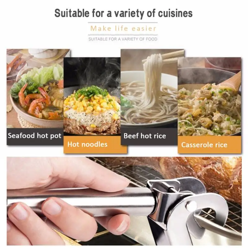

Bowl Clip Bowl Clamp Stainless Steel Bowl Pot Dish Plate Holder Anti-Scald Plate Carrier Clamp Handle Pot Pan Gripper Bowl Clip