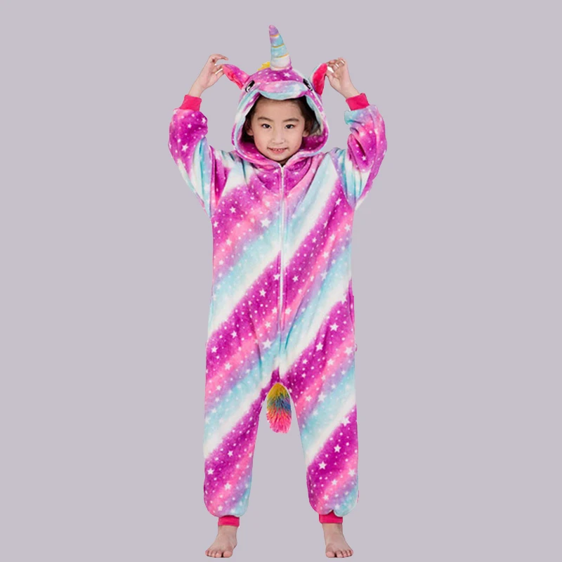 Зимние пижамы для мальчиков детские Кигуруми косплея одежда сна пижама девочек