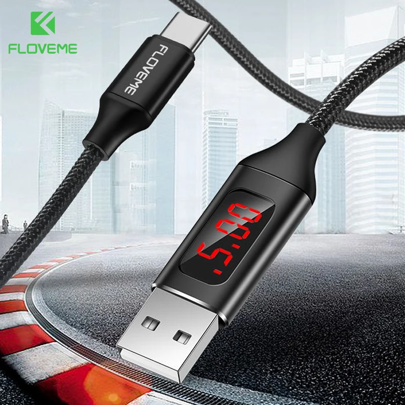 FLOVEME LED USB Type C кабель быстрая зарядка мобильный телефон Android зарядное устройство