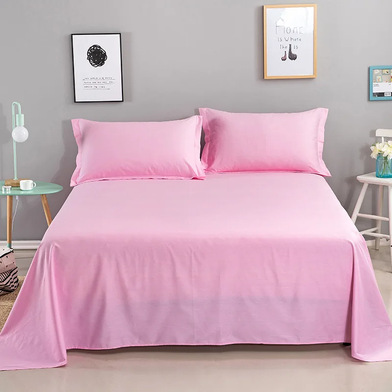 6 pink Хлопок, чистый цвет, плоский лист для детей и взрослых, односпальная двуспальная кровать, плоское постельное белье(без наволочки) XF656 - Цвет: 6 pink