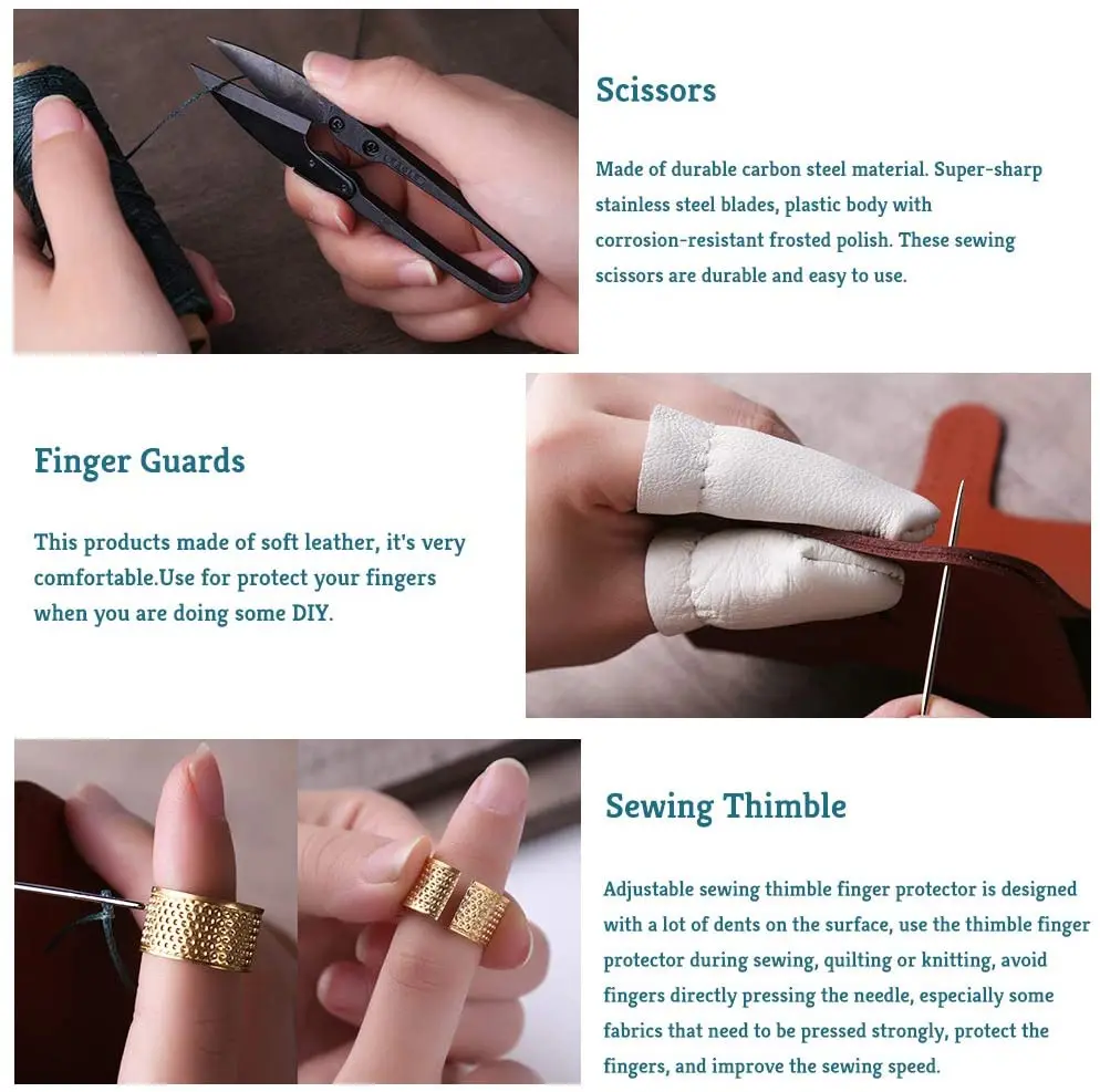 Набор для ремонта кожаной обивки Nonvor 46 шт. набор шитья кожи вощеная нить иглы