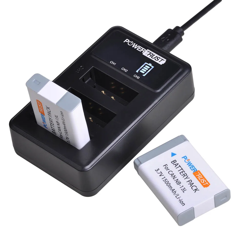 2Battery and Charger 3 шт. 1500 мАч NB-13L NB13L NB 13L батарея и зарядное устройство для Canon PowerShot G5X G7X G9X G7 X Mark II G9 X, SX620 SX720 SX730 - Цвет: 2Battery and Charger