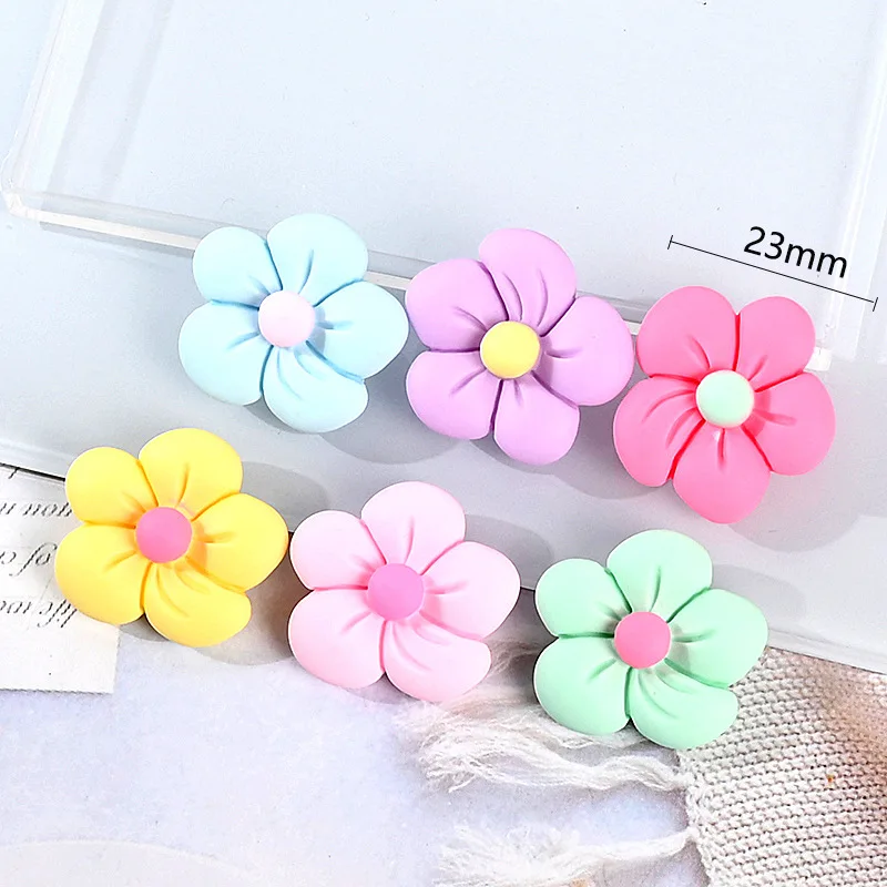 20 pcs resin simulation colorful flower phone case decor diy jewelry accessories hairpin hair rope home handmade decorations free global shipping