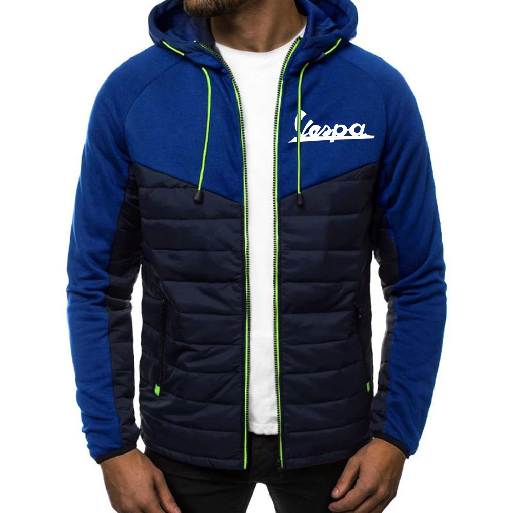 

2021Vespa Stitching Hoodie Spring Autumn Men's Trendy Electric Car Logo Printing Multi Color Simple Zipper shirt Sports Cardigan