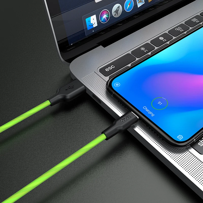 HOCO Silicone USB Type C Cable 3A USB C Cable Fast Charging Data Cable Type C USB Charger Cable For Galaxy S20 Plus Xiaomi 11