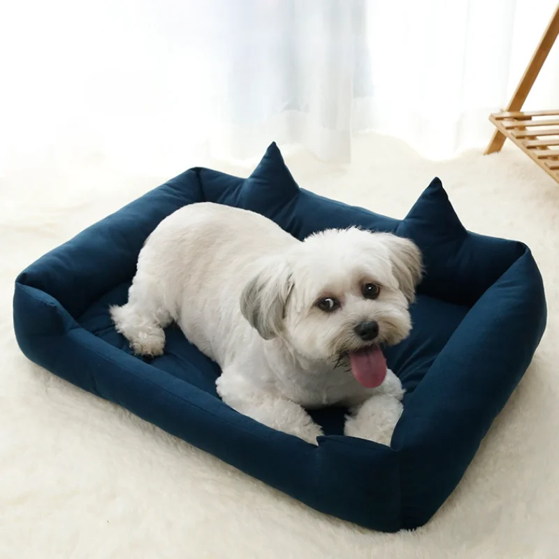 

Soft Pet Dog Mattress Ear-shaped Square Dog House Winter Dog Bed Bed Warm and Comfortable Sofa Pet House Dog Cat Pet Supplies