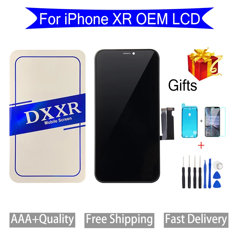 

Perfect repair AAA +++ OEM LCD For iPhone XR Display 3D Touch Screen No dead pixels Digitizer Assembly Replacement LCD Screen