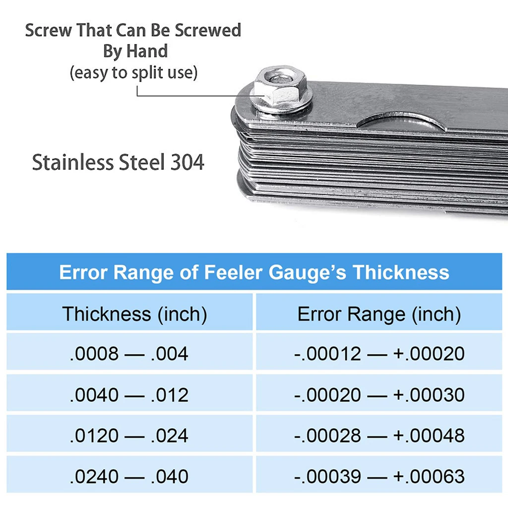 

32 Blade Stainless Steel Feeler Gauge Dual Reading Combination Dual Marked Radius Gauge Luthier Repair Tool