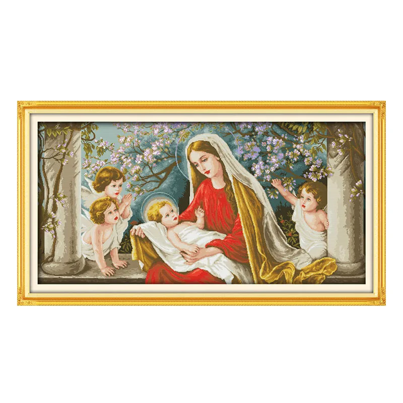 Набор для вышивки крестом с принтом Мадонны и ребенка 11ct 14ct тканевая вышивка