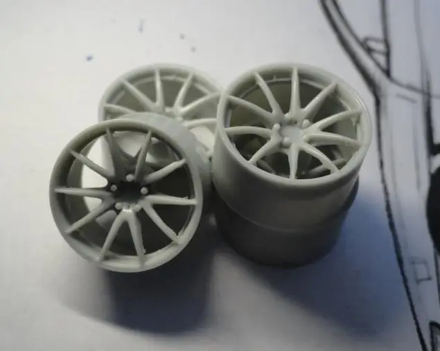 Колеса в масштабе 1:24 для модели гражданского автомобиля колеса лучей VOLK G25 18