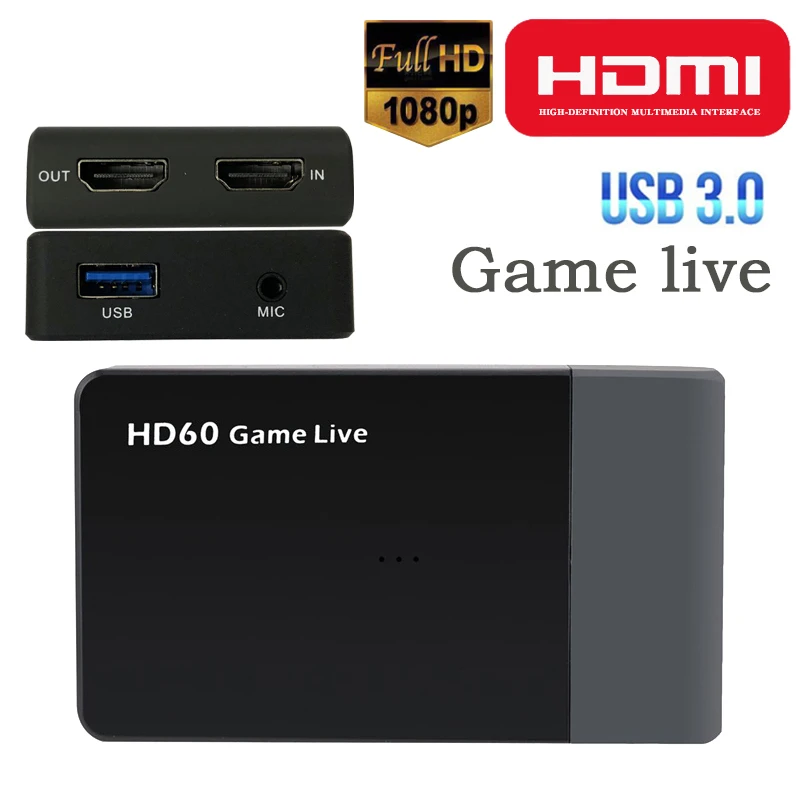 

Ezcap 261M USB3.0 Video Capture 4K 1080P HD Game Live Streaming Broadcast With Microphones Support Input MIC IN for XBOX One PS4