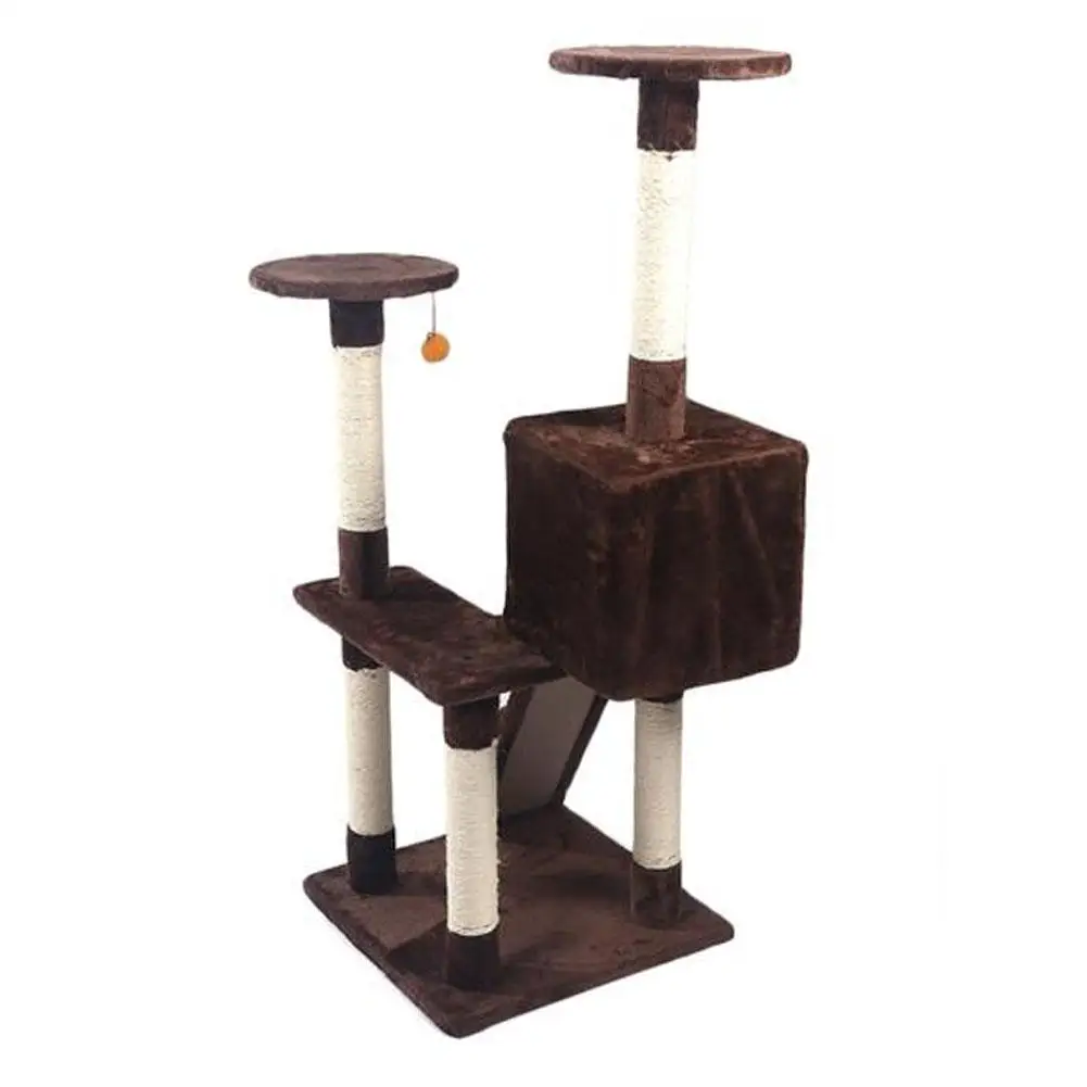 

M9c 52" Sisal Cat Climbing Frame Cat Tree Cat Toy Brown Made Of High Quality Particleboard Material For Durability