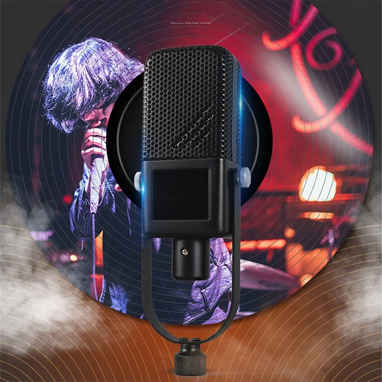 Микрофон конденсаторный Top Deals с подвеской + алюминиевый чехол, профессиональная студия для записи на компьютере, живой сцены и караоке.