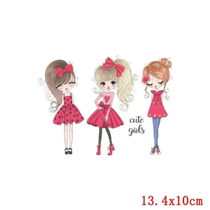 Мультяшный город девушка фея одежда теплопередача печать три девушки горячее