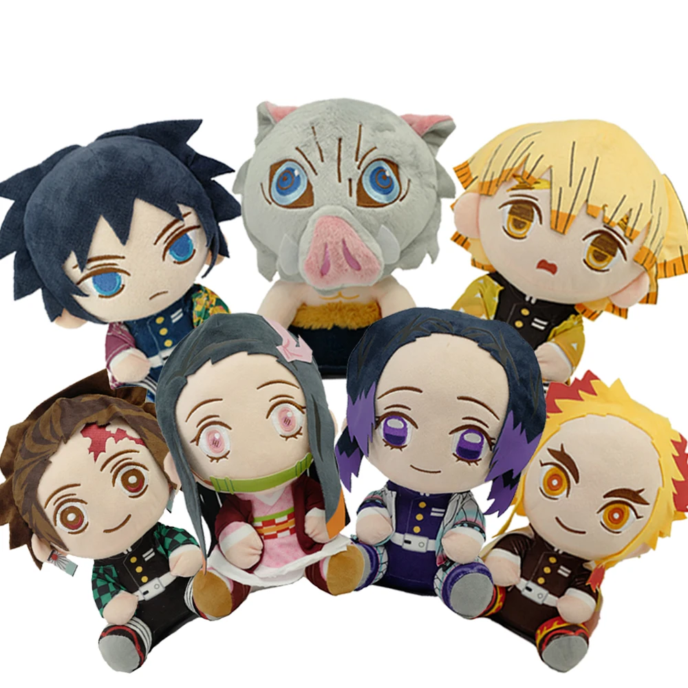 

Anime 20CM Demon Slayer Figure Kamado Tanjirou Nezuko Action Figures Model Toys Zenitsu Figurine Inosuke Kimetsu Plush Toy