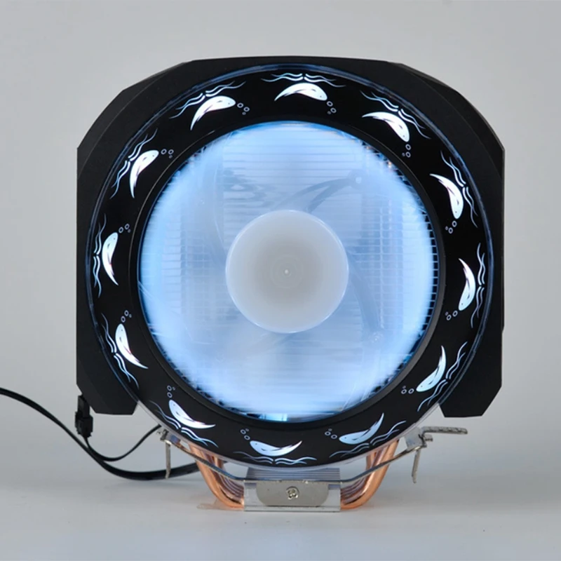 

ligent Temperature Control 4 Copper Tube CPU Radiator RGB Dual Fan Computer Mainframe Case Hf-662 Cooling Fan