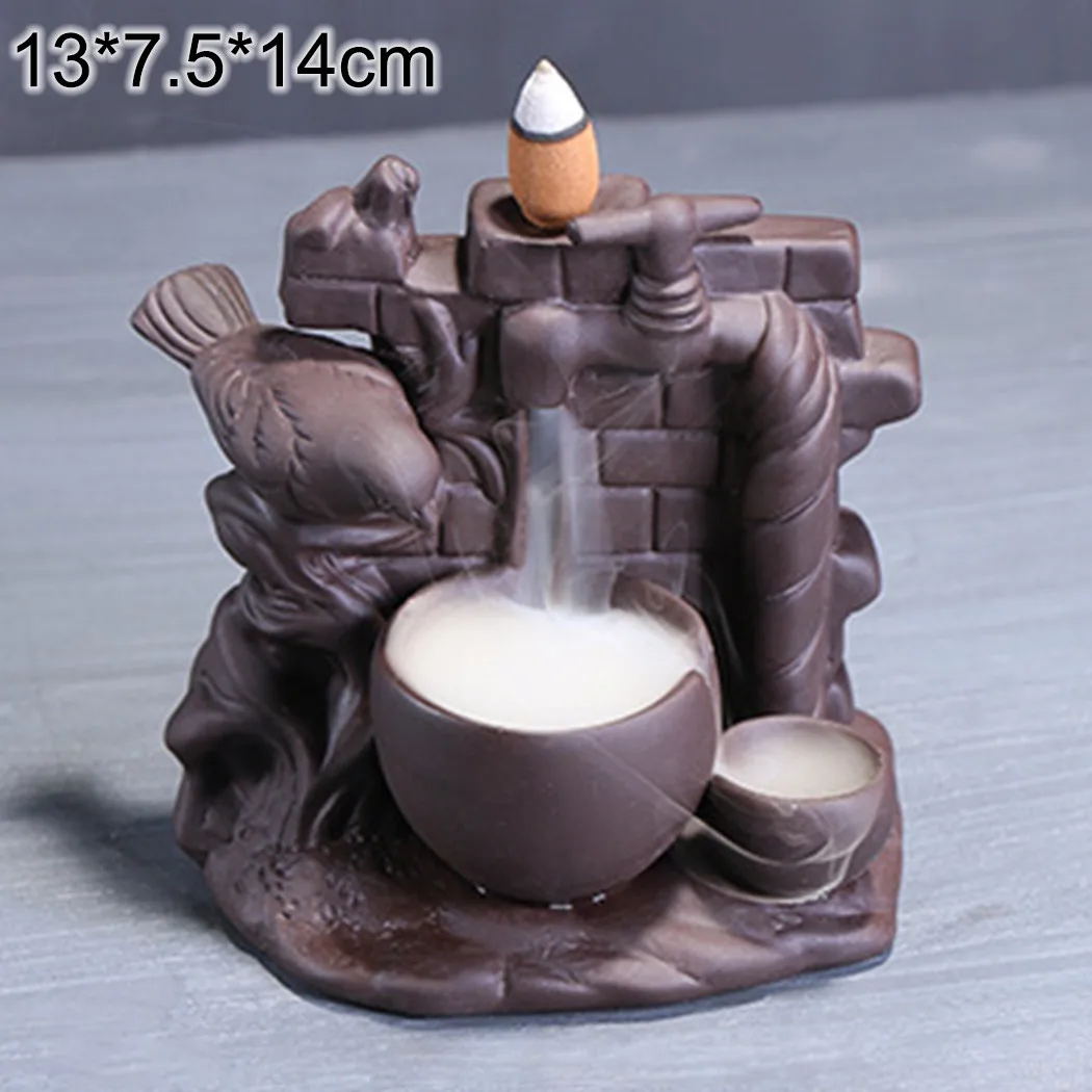 

Waterfall Backflow Smoke Incense Burner Censer Holder Home Office Decoration Build Romantic Atmosphere