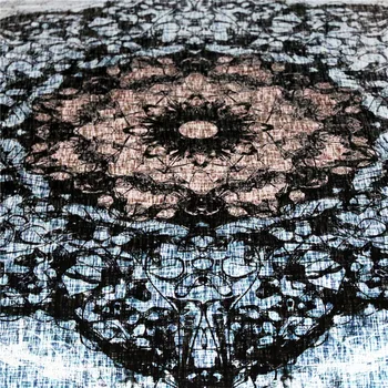 BlessLiving Mandala Decorative Tapestry Black and Blue Wall Hanging Floral Printed Tapestry for Home Flower Wall Carpet Dropship 2
