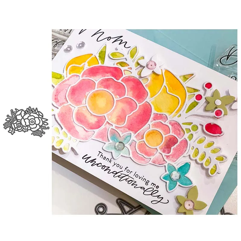 Металлические пресс формы JC для скрапбукинга цветущие цветы лепестки листья