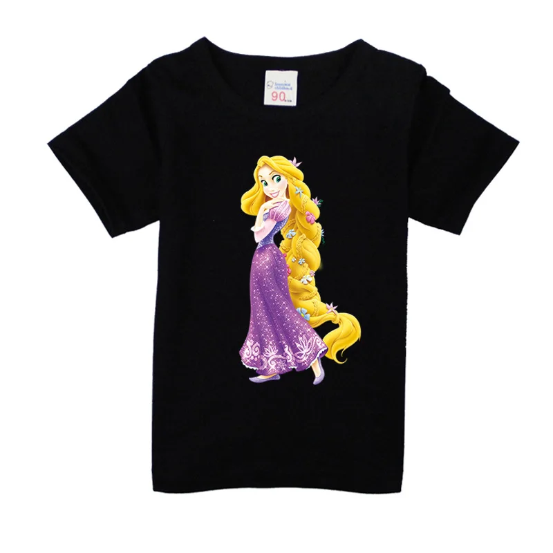 2021 Summer Fashion Rapunzel Princess Baby Clothing girls T-Shirts Children Cotton Casual T Shirt Kids Tops Tee | Мать и ребенок